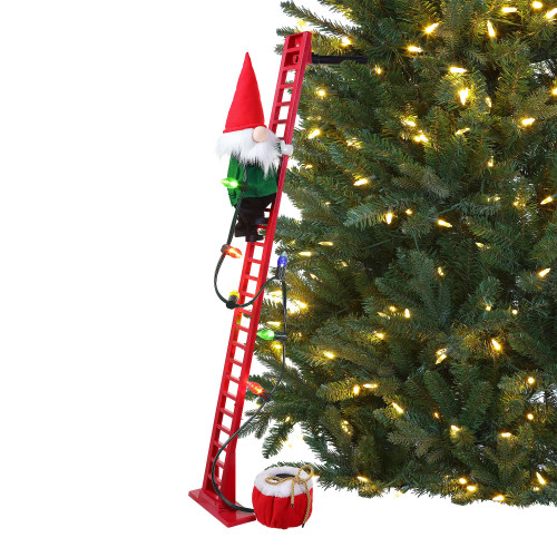 Mr. Christmas Animated and Musical Climbing Gnome with Light Strand Decoration