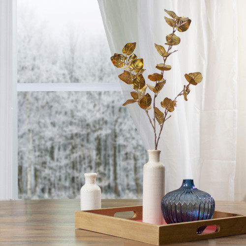 Eucalyptus Artificial Christmas Spray - 34" - Metallic Gold