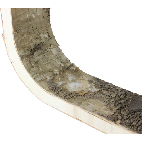 Rustic Square Wood Bark Decoration - 13.5" - Ivory and Brown