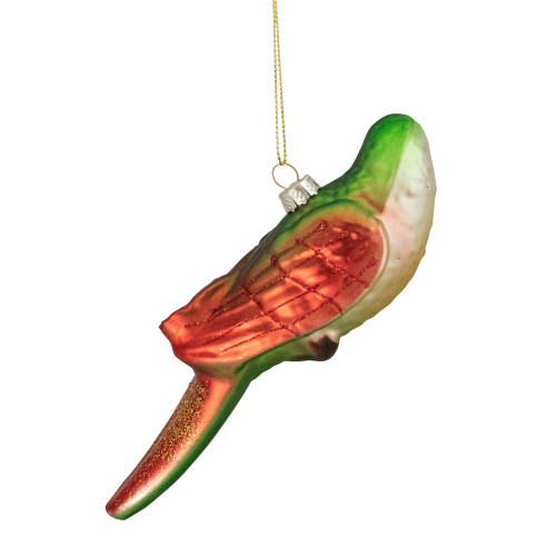 6.5" Yellow and Red Parrot Glass Christmas Ornament