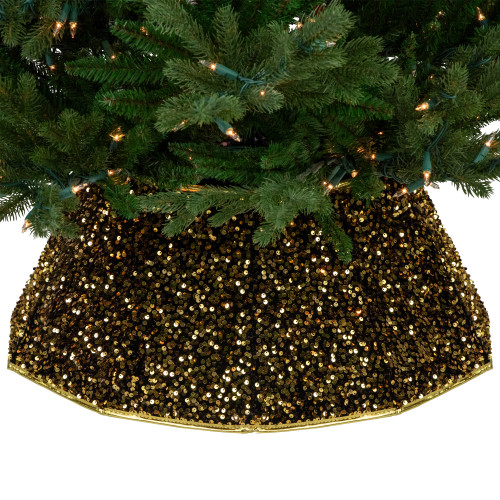 26" Gold Sequins Hexagonal Christmas Tree Collar