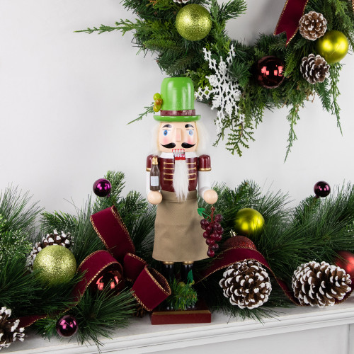 14" Green and Red Wine with Grapes Christmas Nutcracker
