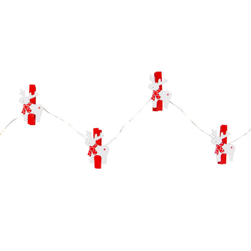 10-Count LED Mini Reindeer Christmas Fairy Lights, 5.25ft, Copper Wire