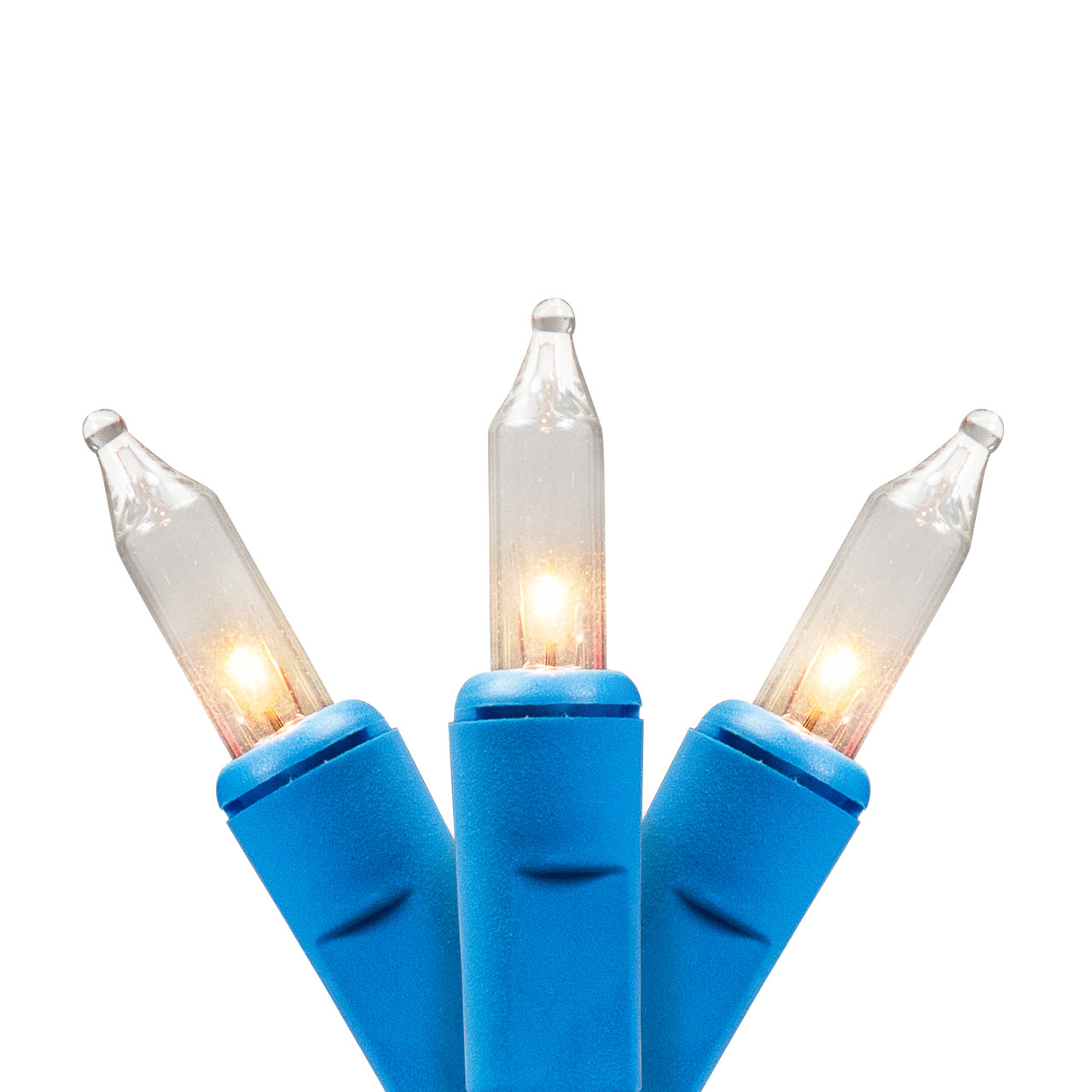 Mini Christmas Commercial Light Set - Clear - 60' Blue Wire - 100ct