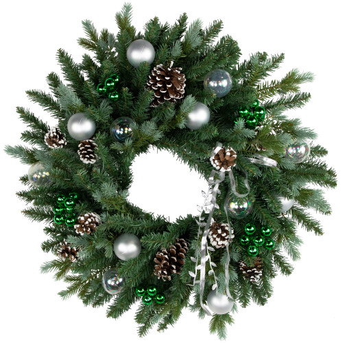 6.75" Green Shatterproof Ball Ornament Christmas Pick