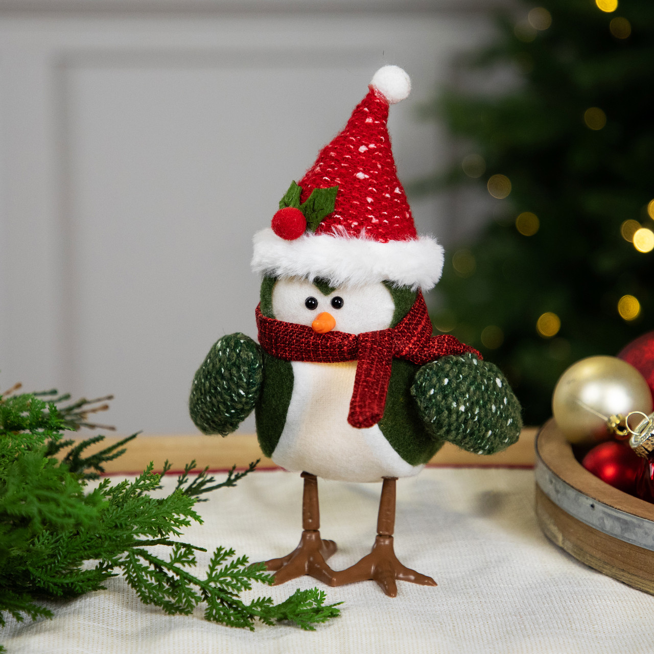 LED Lighted Standing Christmas Bird Figure - 9" - Warm White Light