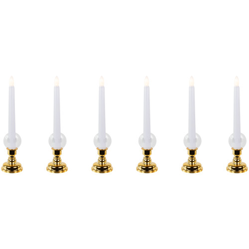 Christmas Candle Lamps with Remote and Timer - 10" - White - Set of 6