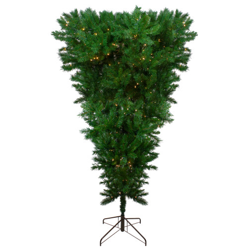 7' Pre-Lit Green Sugar Pine Upside Down Artificial Christmas Tree - Clear Lights