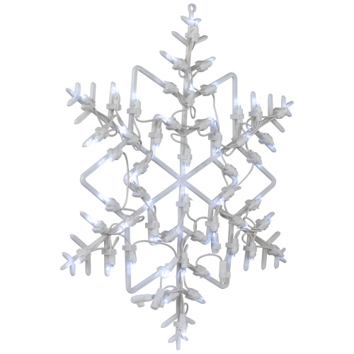18" White LED Lighted Snowflake Christmas Window Silhouette