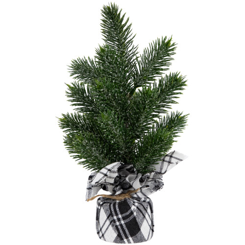 Mini Iced Pine Artificial Christmas Trees - 10" - Set of 3