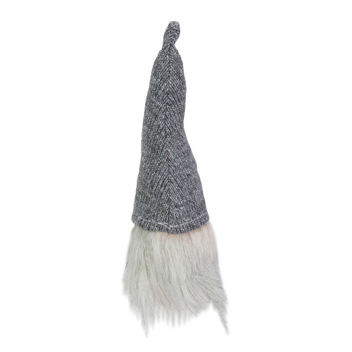 8" Lighted Metallic Gray Knit Gnome Head Christmas Ornament