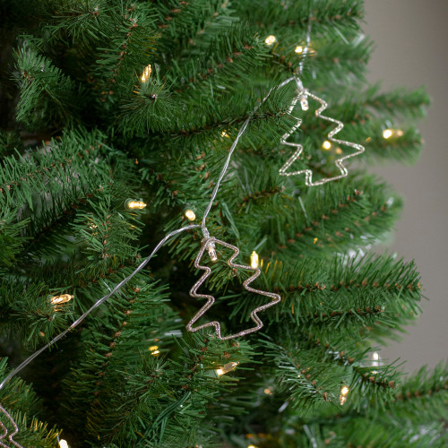4' LED Lighted B/O Gold Wire Mini Tree Christmas Garland - Warm White Lights