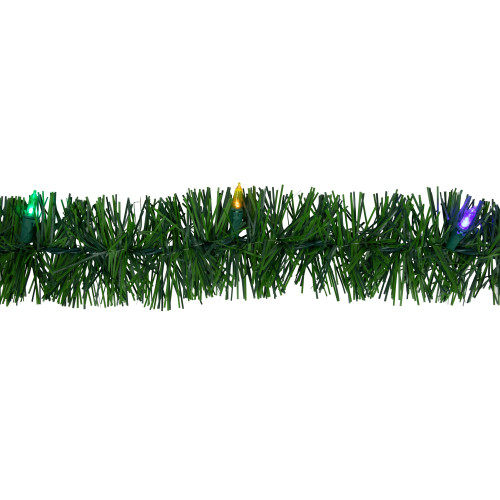 18' x 3" Pre-Lit Pine Artificial Christmas Garland, Multicolor LED Lights