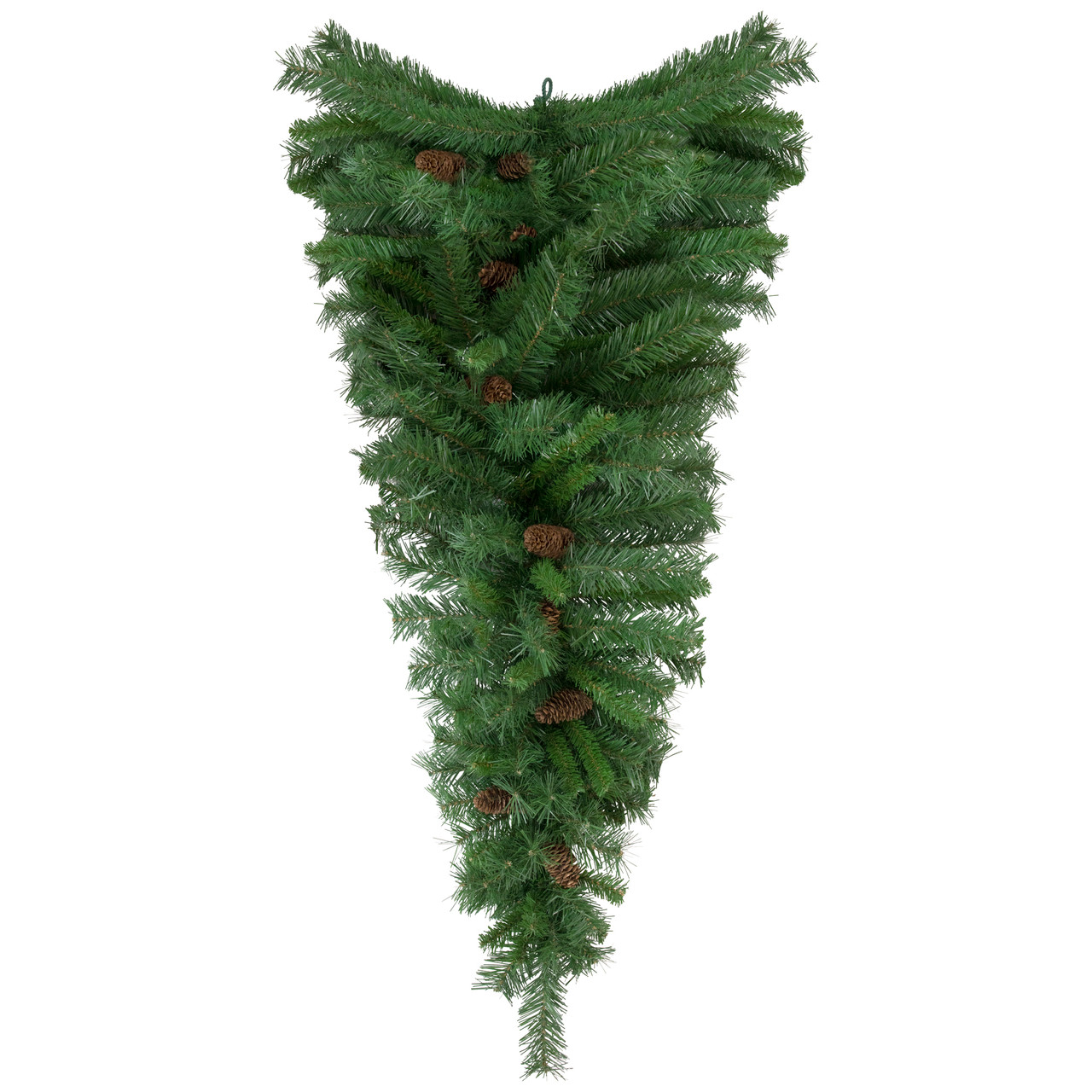 42" Black River Pine Artificial Christmas Teardrop Swag with Pine Cones, Unlit