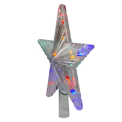 9.5" Lighted Color Changing 5 Point Star Tree Topper - White and Blue LED Lights