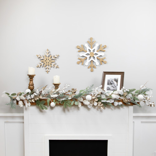 Mixed Winter Foliage Artificial Christmas Garland- 6' x 8" - Unlit