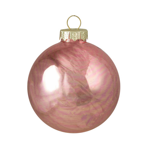 9ct Shiny and Matte Pink and Gold Glass Ball Christmas Ornaments 2.5" (65mm)