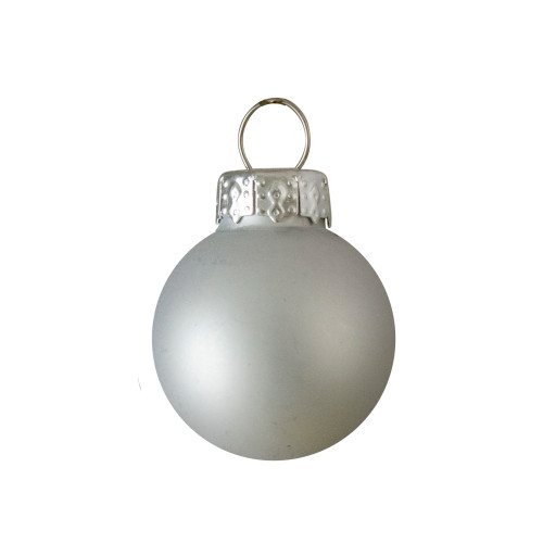 40ct Shiny and Matte Silver Glass Ball Christmas Ornaments 2.5"