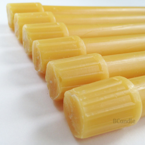 100% Pure Beeswax Candles (Set of 6) Organic Hand Made - 8" Tall, 3/4" Diameter; Tapers