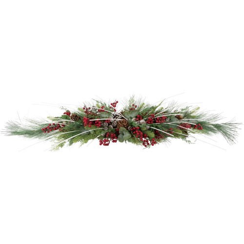 Real Touch? Berries and Birch Twigs Artificial Pine Christmas Swag - 62" - Unlit