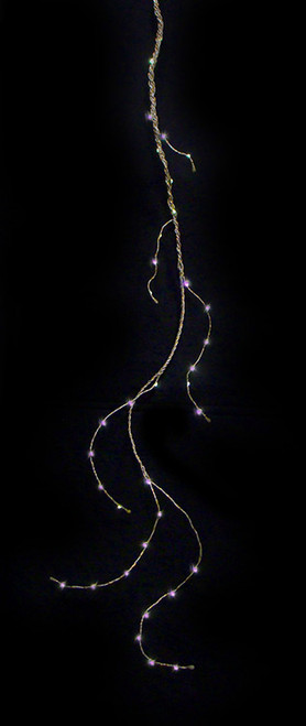 36 Purple LED Angel Tear Drop Branch Christmas Lights - 4.3 ft Silver and Bronze Wire