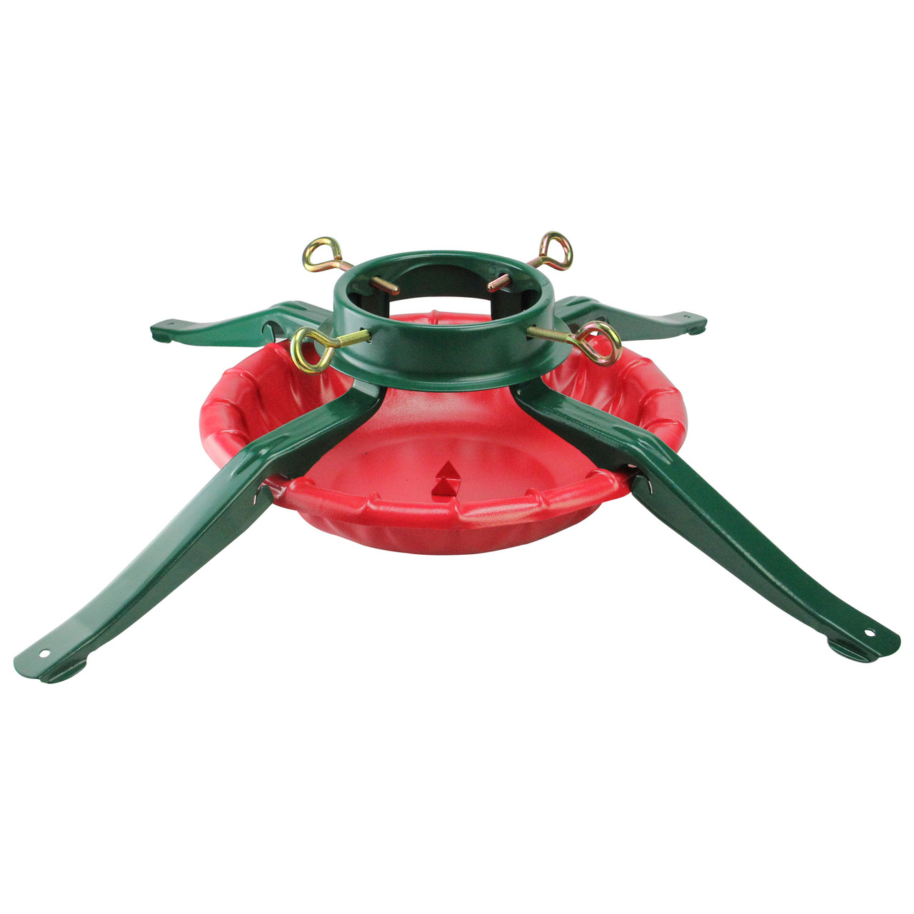 Metal Tree Stand for Live Christmas Trees - 22" - Red and Green
