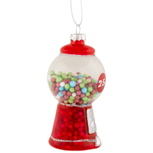 4" Retro Gumball Machine Glass Christmas Ornament