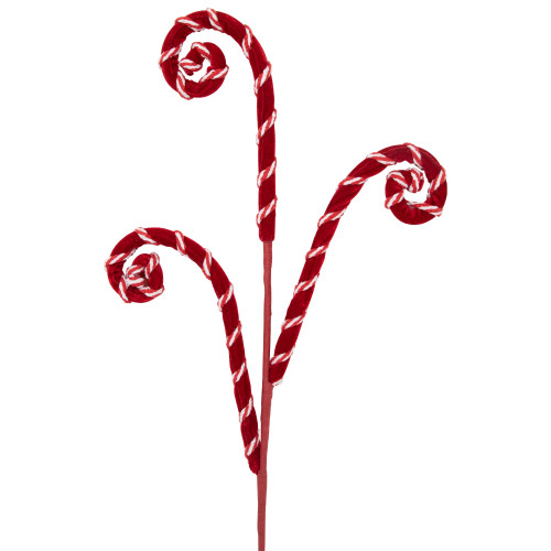 27" Red and White Candy Cane Curls Christmas Spray