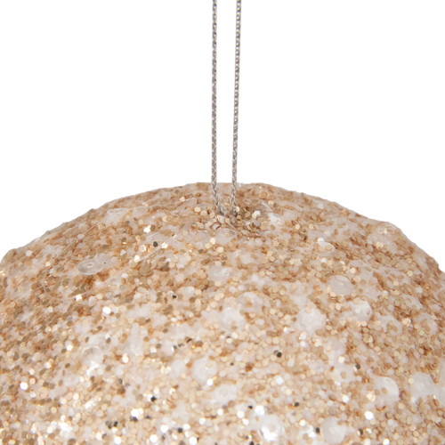 5" Gold and Silver Sequin Ball Christmas Ornament