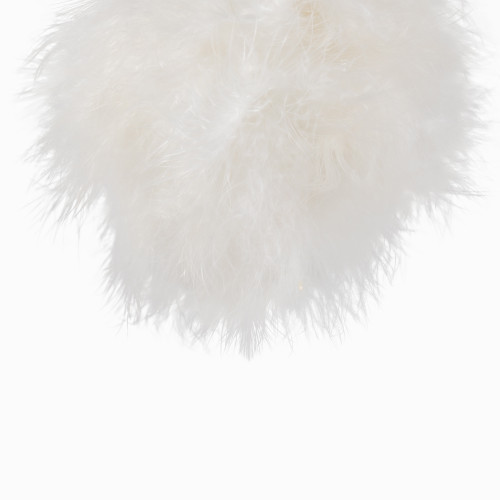 Wispy Feather Christmas Ball Ornament - 6" - White