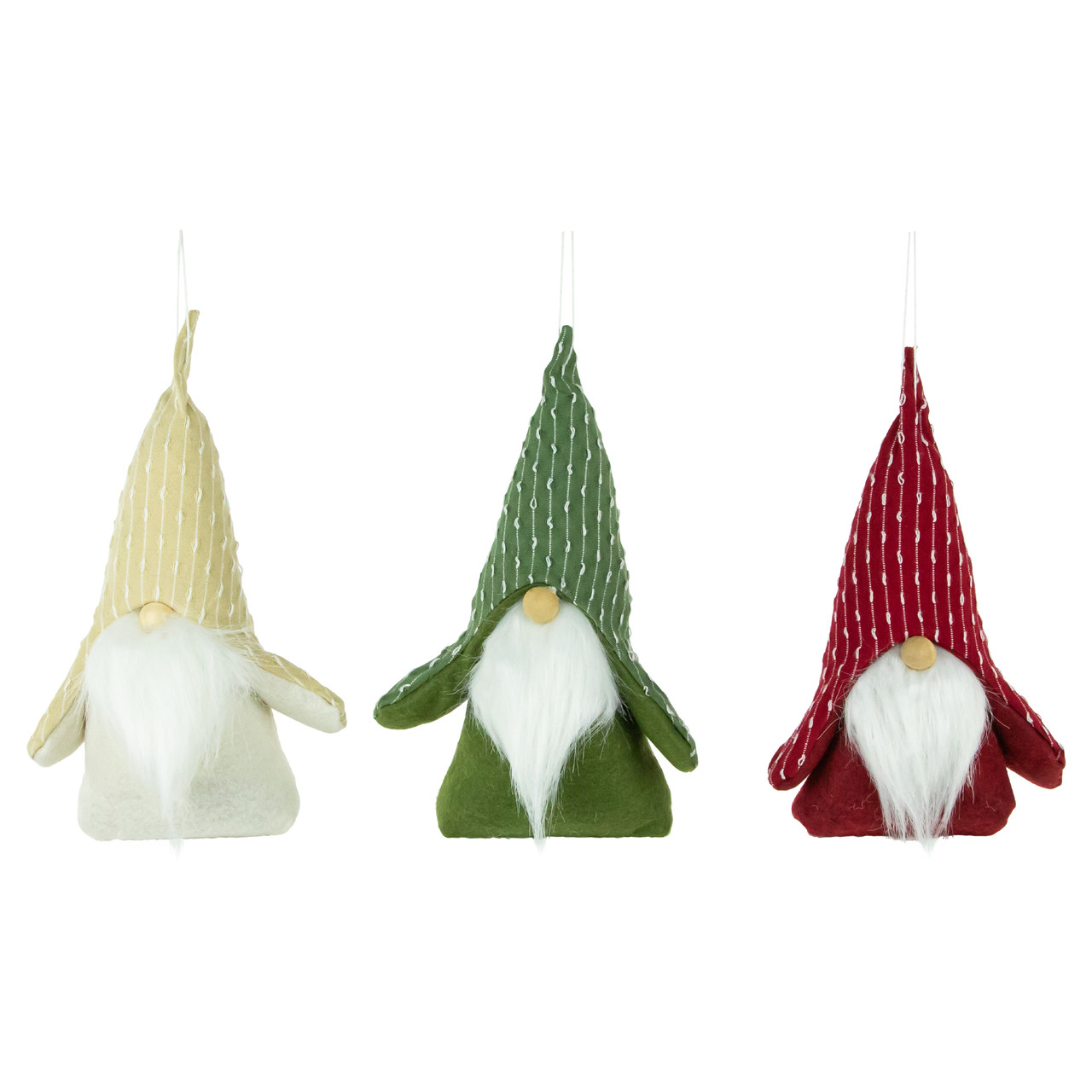 Standing Plush Gnomes Christmas Figurine Ornaments - 8.5" - Set of 3
