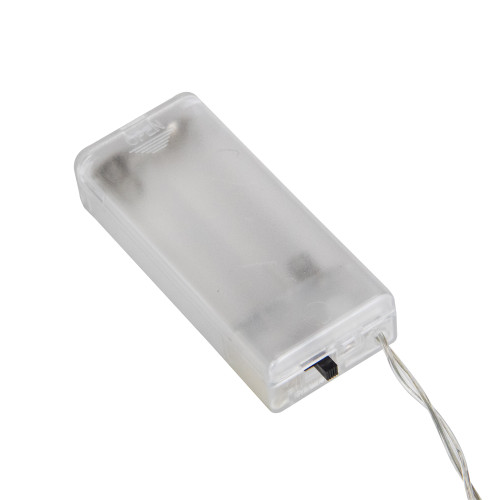 10-Count B/O Warm White LED Pom Pom Garland Christmas Lights - 3' Clear Wire