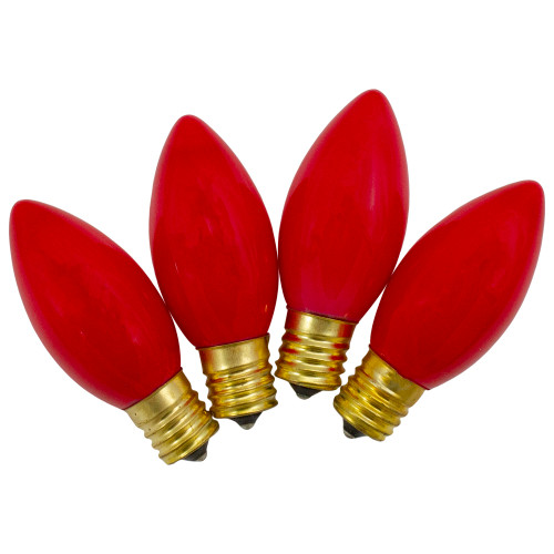 Set of 4 Red C9 Opaque Christmas Replacement Bulbs - 3"