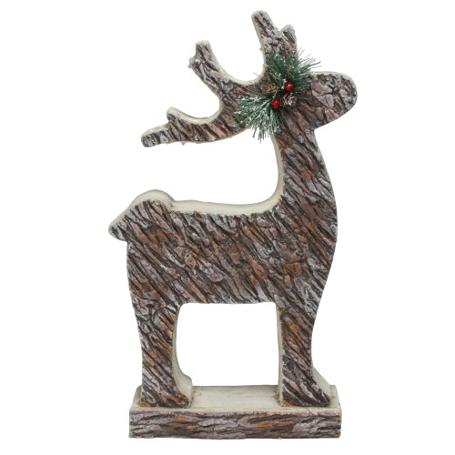 Rustic Woodland Reindeer Statue Christmas Figure - 19" - Brown