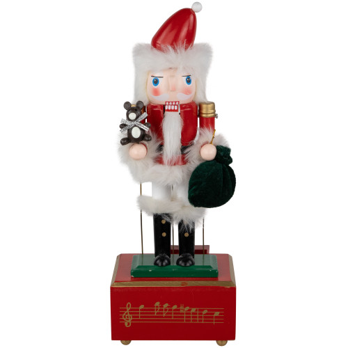 Animated and Musical Santa Christmas Nutcracker with Bear - 12"