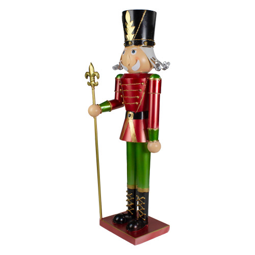 23.75" Red and Green Metal Nutcracker Soldier Christmas Decoration