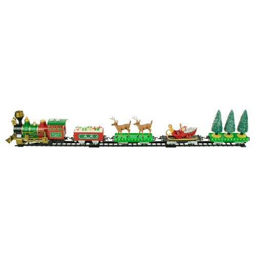 22pc Battery Operated Lighted and Animated Christmas Train Set with Working Smokestack