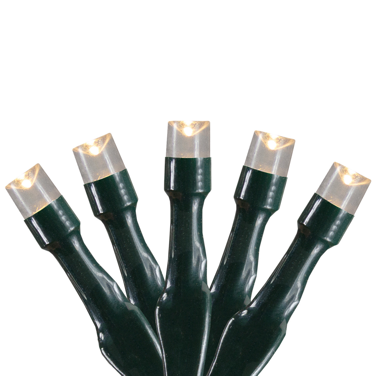 Battery Operated LED Christmas Lights - Warm White - 9.5' Green Wire - 20ct