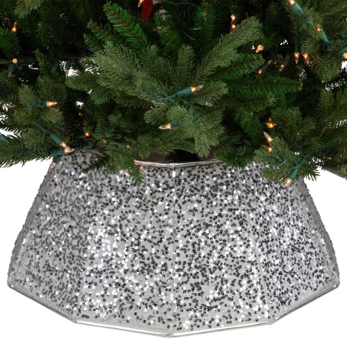 26" Silver Sequins Hexagonal Christmas Tree Collar