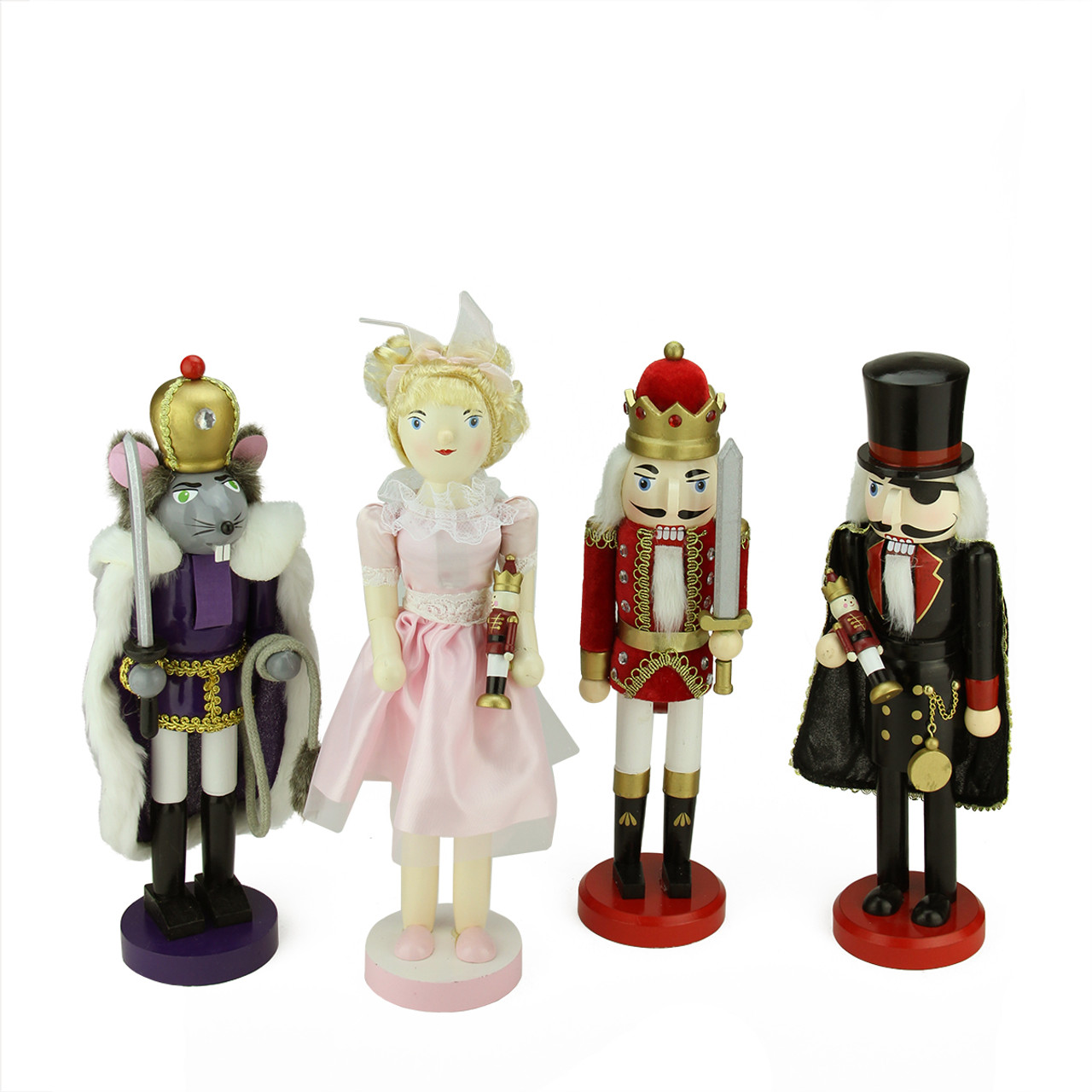 Wooden Nutcracker Suite Ballet Christmas Decorations - Set of 4