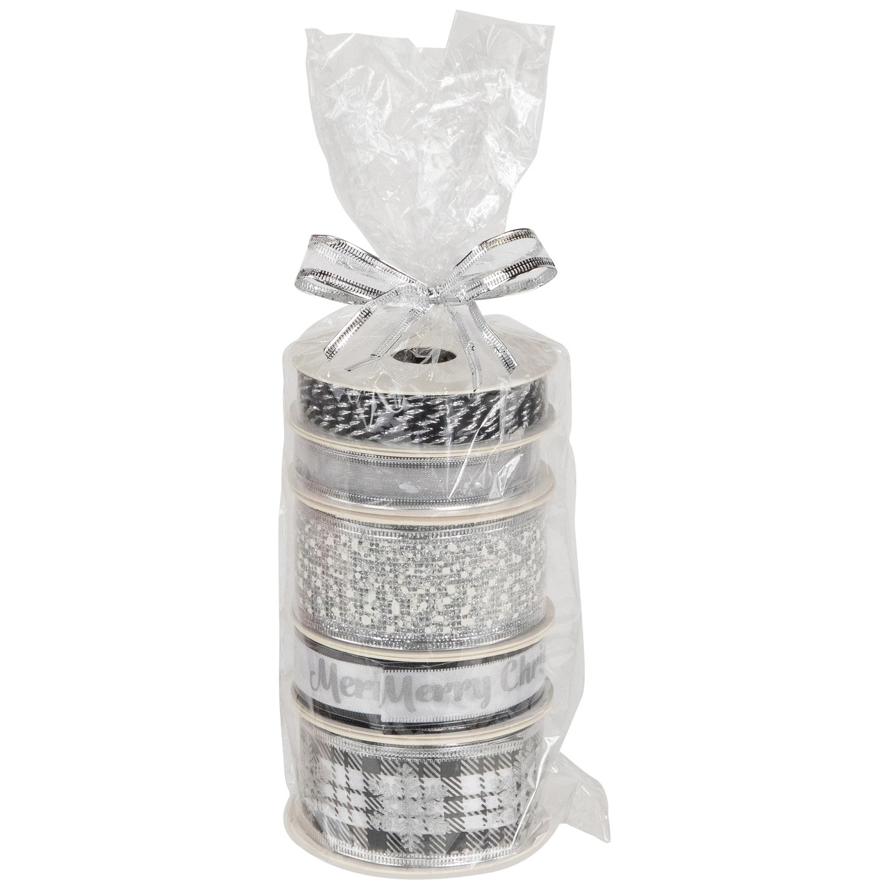 Set of 5 Merry Christmas Matching Themed Craft Ribbons 1.5" x 3 Yards