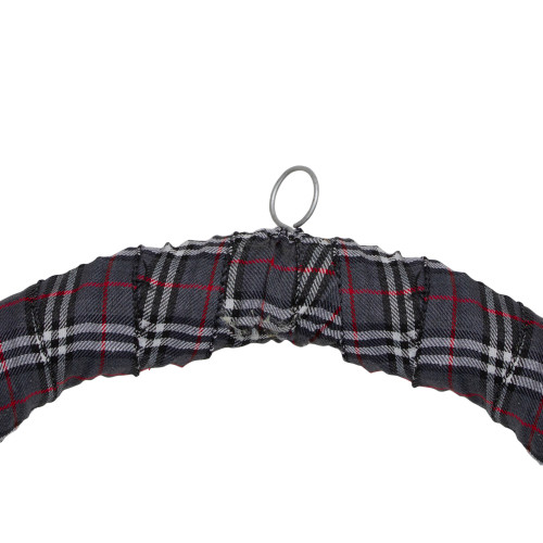 Gray and Red Plaid Artificial Christmas Wreath with Red Berries - 24-Inch, Unlit