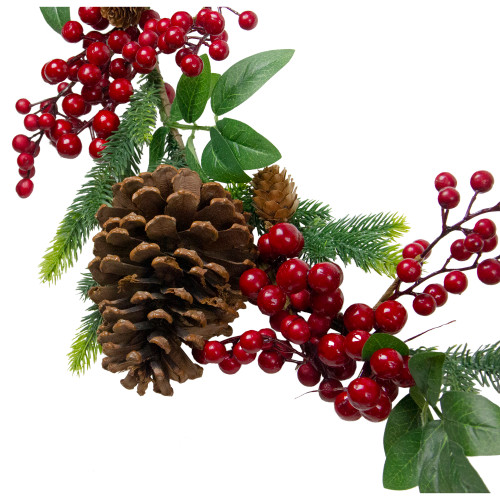 5' x 4.75" Pine Springs, Berries and Pine Cones Artificial Christmas Garland - Unlit