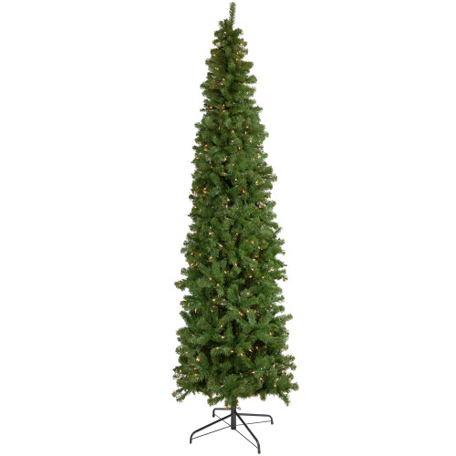 7.5' Pre-Lit Hazelton Spruce Pencil Artificial Christmas Tree, Clear Lights