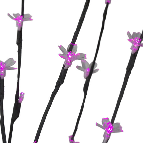 Set of 3 Pre-Lit Cherry Blossom Artificial Tree Branches, 72 Pink LED Lights