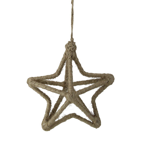 5-Point Jute Star Christmas Ornament - 12" - Beige