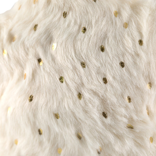 Faux Fur Star Plush Christmas Ornaments - 4.75" - Cream - Set of 4