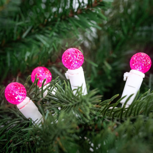 LED G12 Berry Christmas Lights - Pink - 16' White Wire - 50 ct