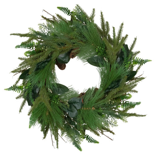Real Touch?? Long Needle Pine and Mixed Foliage Artificial Christmas Wreath - 25" - Unlit