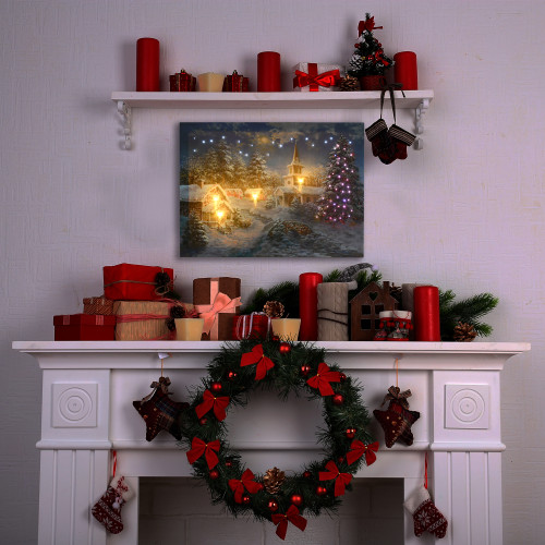 Battery-Operated Lighted Wall Art - Winter Village